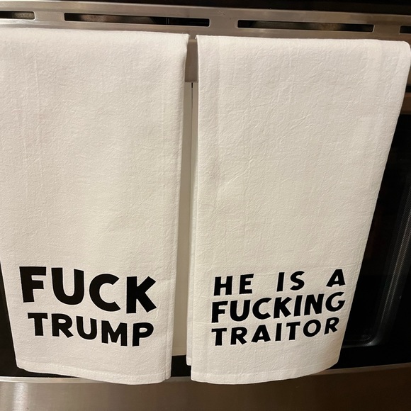 Fuck Trump Tea Towel Set-Tell em What you think!! - Picture 2 of 2